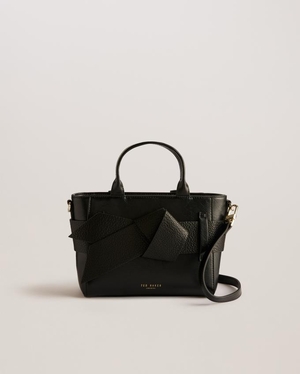 Sac en Cuir Ted Baker Mini Knot Bow Faux Noir Femme | CPQ-50656179